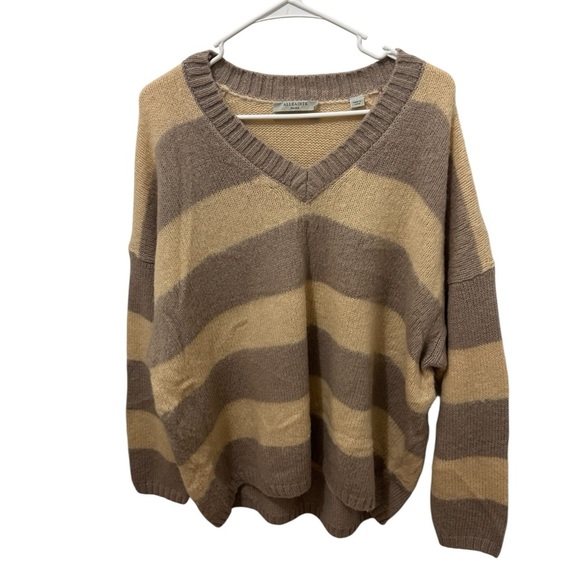 ALLSAINTS Byers Oversized Striped Wool Blend Sweater Size Small - Picture 2 of 6